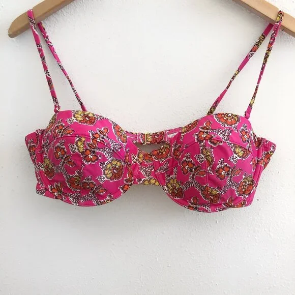 J. CREW High Rise Full Coverage Bikini Set In Ratti‎ Pink Size 38C/L - Picture 2 of 14